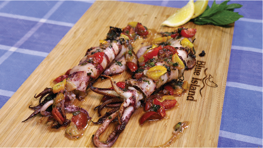 Grilled Squid with Herbs