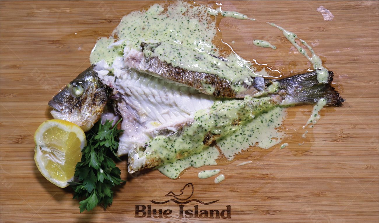Baked Bream with a Butter and Parsley Sauce