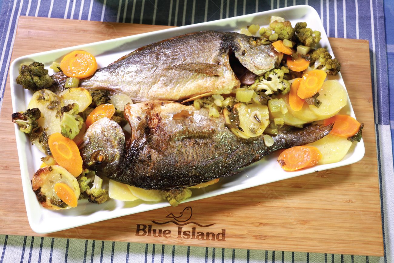 Baked Sea Bream with Vegetables and Herbs