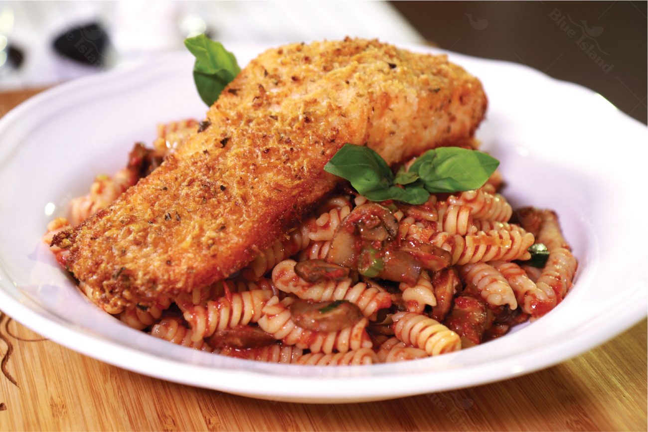 Pasta with Fish Fillets and Parmesan