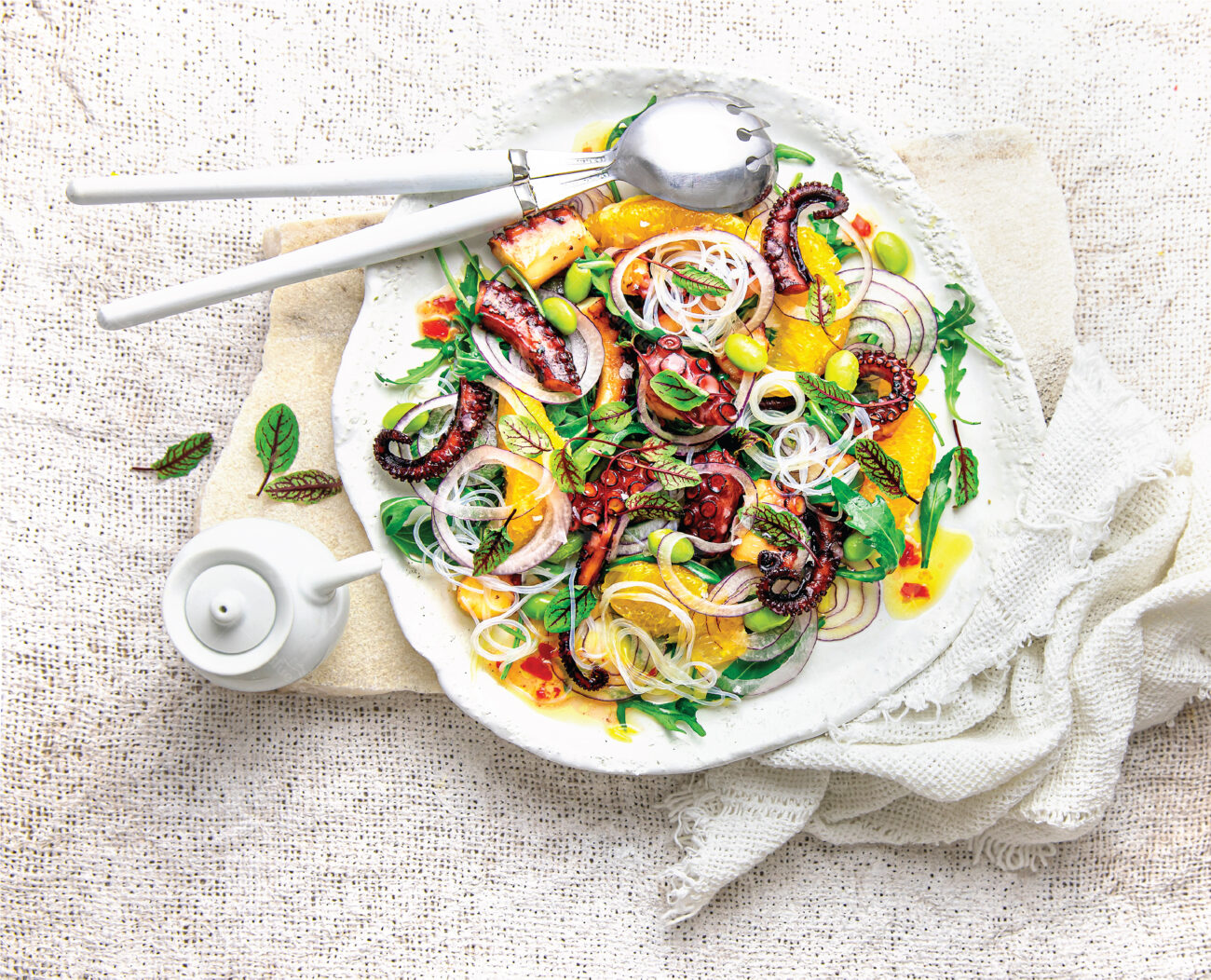 Octopus Salad with Chilli and Noodles