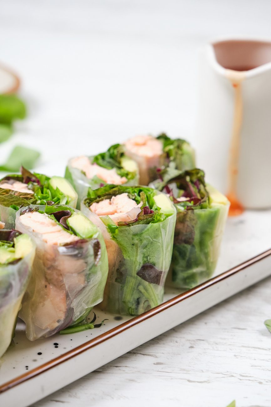 Spring Rolls with Salmon and avocado